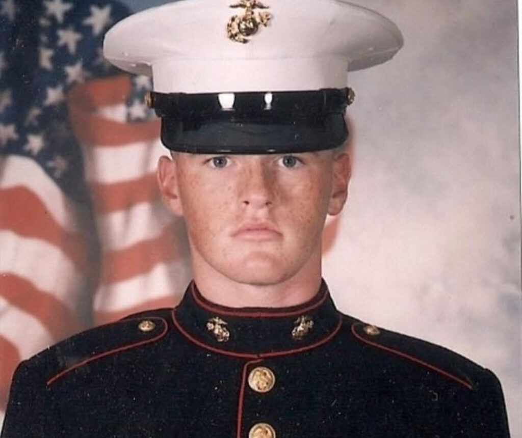 Jared DeRuby in a formal US Marine dress uniform