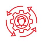 icon of a person avatar inside a setting wheel